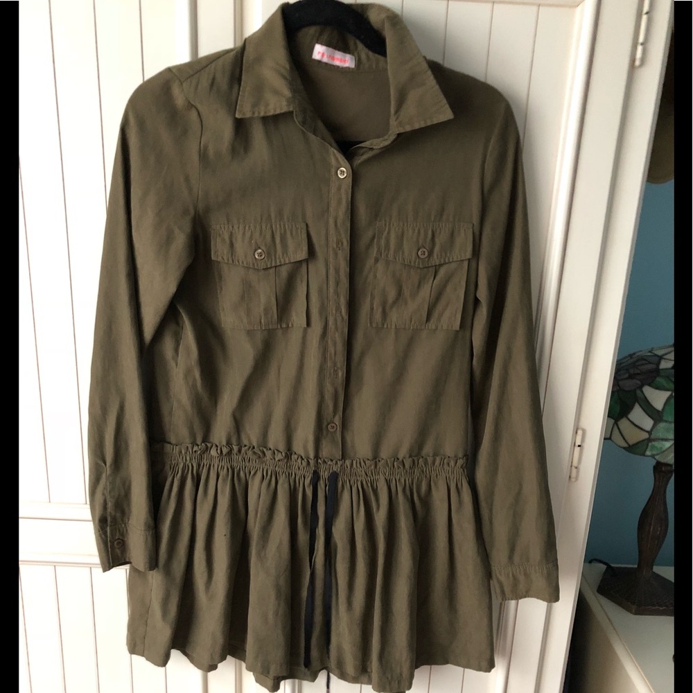 Re:Named Button Down, Drawstring Long Sleeve Dress - image 1